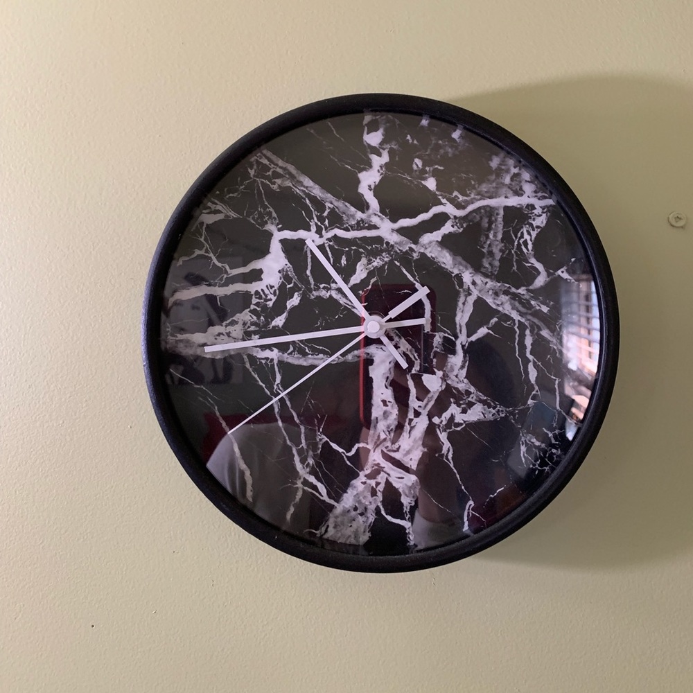 Black marble Society 6 clock